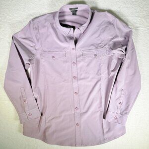 Eddie Bauer Lavender Classic Fit Departure Shirt Button-Up Long Sleeve Blouse L